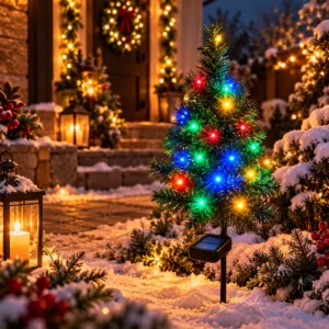 bozicna_jelka_sa_solarnim_sijalicama_100cm Božićna jelka sa solarnim sijalicama visine 100 cm sa 20 RGB LED svetala za praznično dvorište