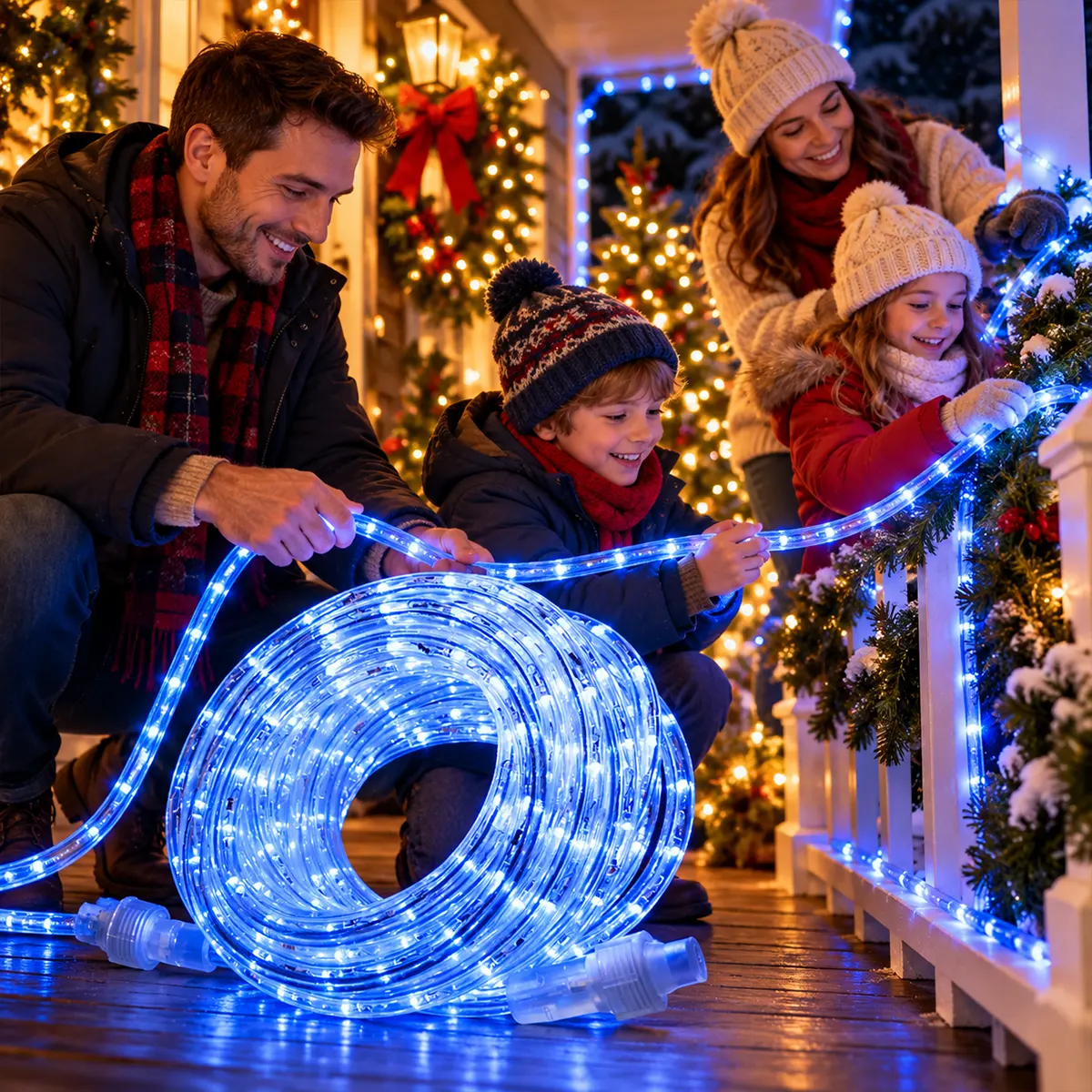 led_crevo_za_dekoraciju_20m_plavo LED crevo sa plavim svetlom dužine 20m za elegantno zimsko osvetljenje većih površina