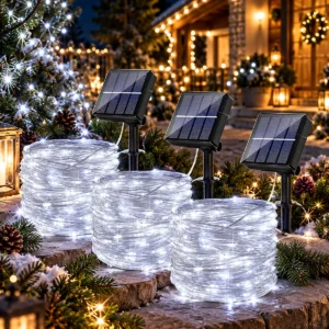 Solarne sijalice bele 30m za dekoraciju sa 300 LED svetala za bogat praznični sjaj na velikim površinama